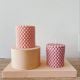 Handcrafted Soy Wax Pastel Pink Pearl Pillar Candle Set of 2